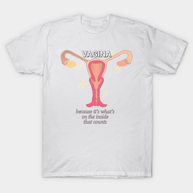 Vagina: because it's what's on the inside that counts T-Shirt by Corner of the Eye